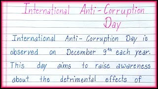 About International Anti Corruption Day in English International AntiCorruption Day [upl. by Aztiray]