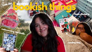 Doing book stuff  book cart book shopping reading vlog redecorating my kindle [upl. by Nnil]