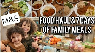 Marks amp Spencer Food Haul Family of 5 Whats For Dinner 7 Day Meal Plan MampS Weekly Grocery Haul [upl. by Ainex753]