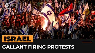 Protesters reach Netanyahu’s residence after defence minister firing  AJ Shorts [upl. by Airoled]