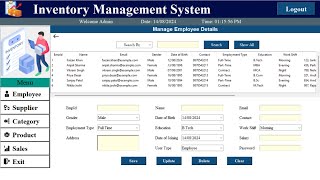 2 Inventory Management System with Python Tkinter amp MySQL Building the Employee Details GUI [upl. by Aveer256]