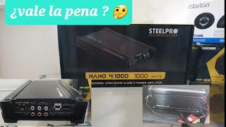 Amplificador clase D Steelpro 4 Canales modelo Nano41000 W unboxing y prueba de audio en español [upl. by Kcirddet]