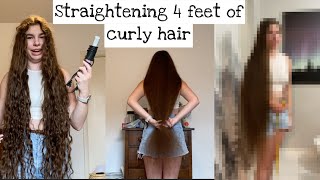 best friend straightens my 4 foot long curly hair chaotic unhinged bestie vibes [upl. by Gow223]