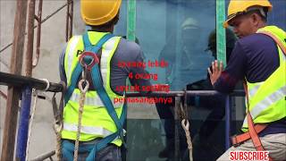 TUTORIAL CARA PASANG KACA CURTAIN WALL [upl. by Sebbie]