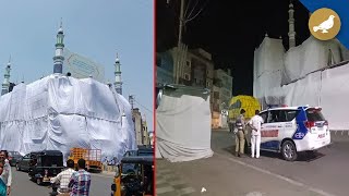 Ahead of Ram Navami Shobha Yatra mosque and dargah are draped in fabric [upl. by Okin605]