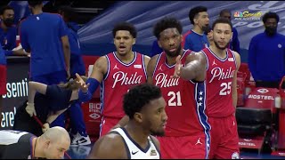 Joel Embiid Encourages Refs To Get Donovan Mitchell Ejected In Overtime [upl. by Aihsinat]