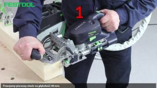 FREZARKA FESTOOL DOMINO XL DF 700 EQ CZĘŚĆ I POŁĄCZENIE NOGI Z OSKRZYNIĄ STOŁU [upl. by Niamart]