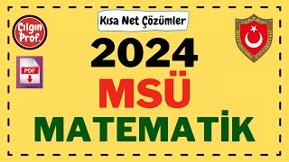 2024 MSÜ MATEMATİK PDF  2024 MSÜ Matematik Soru Çözümleri 120 [upl. by Zil226]