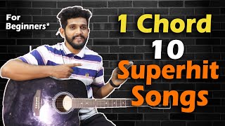 1 Chord  10 Guitar songs MASHUP Lesson  BollywoodHindi Songs Mashup  One chord [upl. by Herates98]