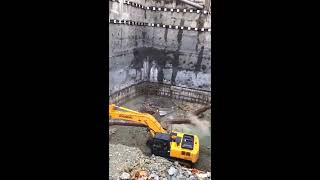 Workers mess up  Massive retaining wall collapse view 1 [upl. by Ardnossac]