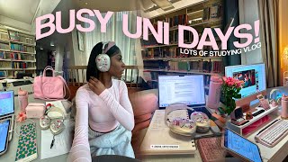 study vlog ☁️ busy uni days productive study tips student success at london college 2024 [upl. by Notsla]