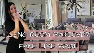 Simple Living Room Makeover Ideas  Lime Wash And Reupholster Your Couch Pt 2 [upl. by Docila]