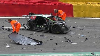 24H Spa 2021  HUGE CRASH  SpaFrancorchamps Eau RougeRaidillon [upl. by Sladen]