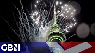 New Zealand welcomes 2024 in a SPECTACULAR fireworks display  New Years Eve [upl. by Trometer]