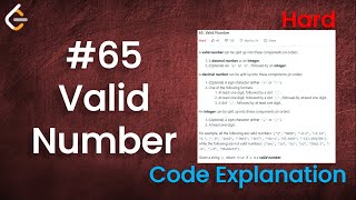 Valid Number  Live Coding with Explanation  Leetcode  65 [upl. by Artemahs]