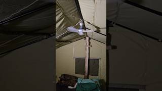 A usb ceiling fan is key for a wall tent for summer and winter short [upl. by Refanej]