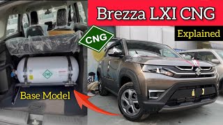 Brezza LXI CNG Base Model Explained 🔥 Price  Featuresv Mileage amp All Details 🔥 [upl. by Itsirhc]