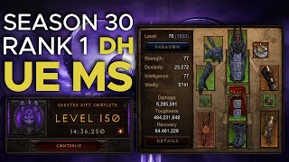 Diablo 3  Season 30 GR150 UE Multishot Rank 1 [upl. by Ativoj795]