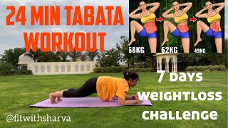 24 MIN KILLER TABATA Workout  No Equipments  Home Workout with Tabata Songs [upl. by Bear234]