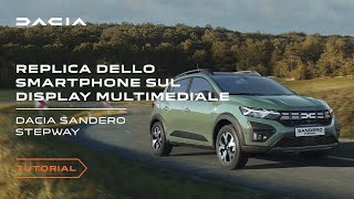 Dacia Sandero Stepway 2023 come usare la riproduzione dello smartphone di Media Display [upl. by Anastasio]