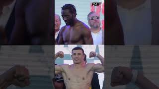 TERENCE CRAWFORD VS ISRAIL MADRIMOV SIDEBYSIDE WEIGH IN COMPARISON Shorts [upl. by Pallas]