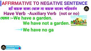 🔥 Affirmative to Negative Sentence of HAVE Verb in English Grammar [upl. by Grae49]