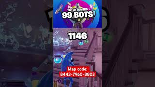 Tilted Towers insane 99 Bots Max XP Map fortnite xpglitchmapcode fyp [upl. by Herwick]