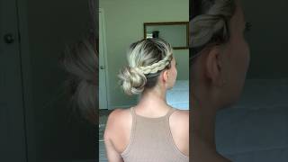 Easy Braided Updo for Beginners Medium amp Long Hairstyles  School Hair  Work Hair shortsfeed [upl. by Eecrad]