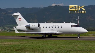 Bombardier Challenger 604 Swiss Air Force T751 arrival Zeltweg Air Base LOXZ [upl. by Meggi]