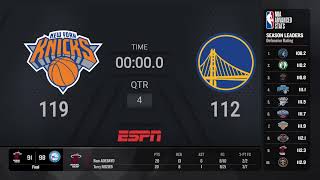 New York Knicks  Golden State Warriors  NBA On ESPN Regular Season Live Scoreboard [upl. by Eurydice]