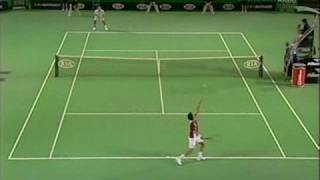 AO 06 Federer vs Haas Highlights Pt1 [upl. by Hgielyk]