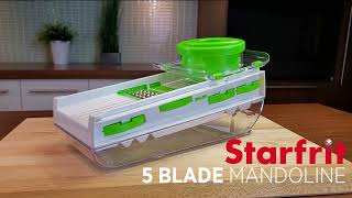 Starfrit 93087 Easy Mandoline 5 blades DEMO [upl. by Anolahs377]