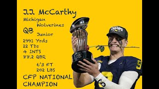 JJ McCarthy Michigan Wolverines 2023 Highlights [upl. by Aokek]