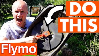 How to change FLYMO BLADE and fit those weird spacers  Simpliglide 330 hover mower instructions [upl. by Bigner]