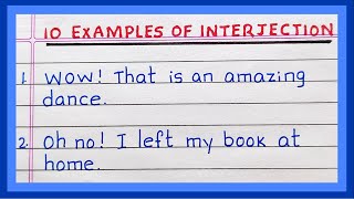 Examples of Interjections  5  10 Examples of Interjection sentences  in English [upl. by Elraet221]