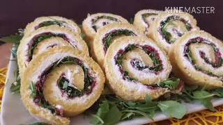 ROTOLO CON BRESAOLA FORMAGGIO SPALMABILE E RUCOLA [upl. by Rebmetpes898]