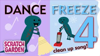 The Dance Freeze Song 4  Clean Up Song  Scratch Garden [upl. by Attezi]