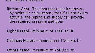 Basics of Fire Sprinkler Design  Design Criteria  Water Supply Occupancy Building Construction [upl. by Ahsatan]