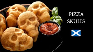 Halloween Pizza Skulls  Easy stuffed pizza recipe  Pizza Pockets  Skull Pan Giveaway [upl. by Kristoffer]