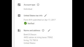 How To Verified USA Adsense W9 Tax From 100 Working Method 2017 2018 [upl. by Aihsila]