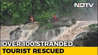 1 Dead Over 100 Rescued From Waterfall Near Mumbai After Heavy Rain [upl. by Conroy]