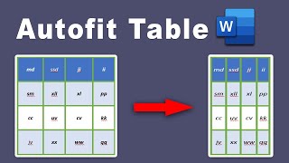 How to autofit table in Microsoft Word Document [upl. by Nitza]