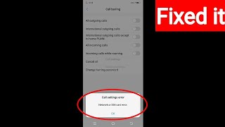 Fix Call Settings Error  Fix Network Or SIM Card Error Problem Solve [upl. by Calabresi]