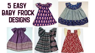 5 Easy Baby frock designs cutting and stitching [upl. by Stevena]