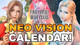 Final Fantasy Brave Exvius  All Upcoming Release Dates for Neo Vision Units The FFBE Calendar V2 [upl. by Boy]