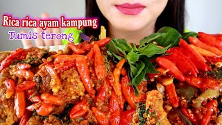 ASMR AYAM RICA RICA PEDAS  OSENG TERONG UNGU  ASMR MUKBANG INDONESIA [upl. by Faline631]