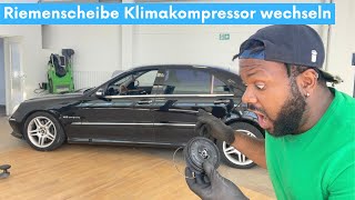 Riemenscheibe Klimakompressor wechseln  MercedesBenz SKlasse [upl. by Attenej]