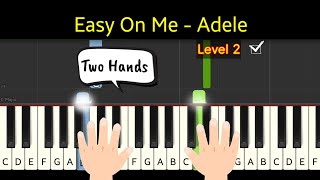 Easy On Me  Adele  piano easy 2 hands  Level 2 [upl. by Hagan]