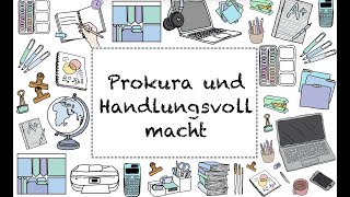 Lernvideo zur Prokura und Handlungsvollmacht [upl. by Herm555]