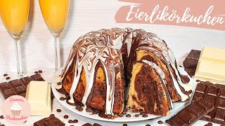 Eierlikörkuchen Rezept  Marmorkuchen mit Eierlikör  Schoko Eierlikörkuchen saftig  einfach [upl. by Bird]